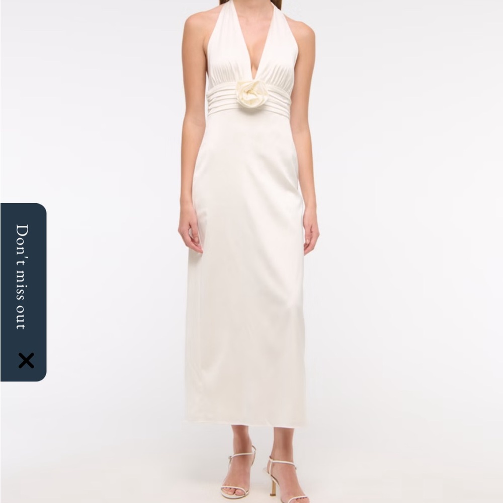 Abercrombie & Fitch Cream Backless Halter Dress